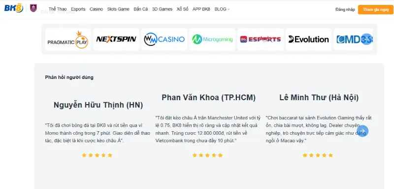 BK8 được cộng đồng tin tưởng